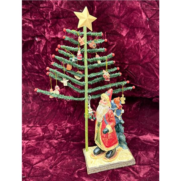 RESIN SANTA WITH TREE