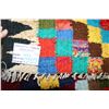 Image 2 : Woven wool tile carpet in colours of yellow, blue, greens etc. 54" X 90"