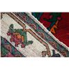 Image 2 : 100% hand made Iranian throw carpet "Hamdan" with peacocks on red background with highlights of oran