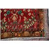 Image 2 : 100% hand made Iranian wool carpet "Hamdan" with red background, one directional floral design and h