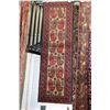 Image 1 : 100% hand made Iranian wool narrow carpet runner "Baluchi" with taupe background, geometric design a