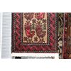 Image 2 : 100% hand made Iranian wool narrow carpet runner "Baluchi" with taupe background, geometric design a
