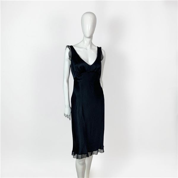 Tahari Black Silk Cocktail Dress