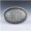 Image 1 : Oval Silver Plated Etched Tray