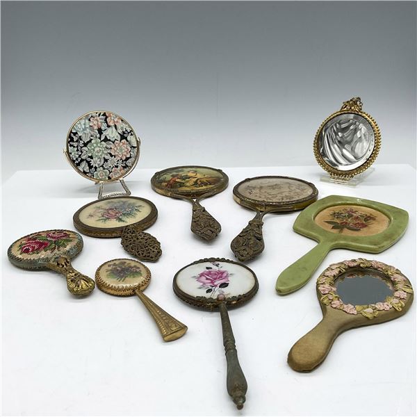 10pc Vintage Collection of Handheld Mirrors