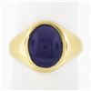 Image 8 : Vintage British 9K Gold Oval Cabochon Amethyst Solitaire Polished Pinky Ring