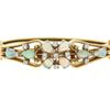 Image 4 : Vintage Retro 14K Yellow Gold Diamond Opal Open Butterfly Flower Bangle Bracelet