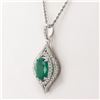 Image 3 : 5.59 ctw Zambian Emerald and 1.25 ctw Diamond Platinum Pendant (GIA CERTIFIED)