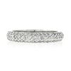 Image 4 : 14K White Gold 0.60 ctw Round Pave Diamond 3 Row Domed Stack Wedding Band Ring