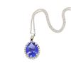 Image 3 : 5.12 ctw Tanzanite & Diamond Pendant - 14KT White Gold