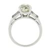 Image 9 : Platinum GIA Light Yellow European & Tapered Baguette Diamond Engagement Ring