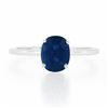 Image 4 : 14k White Gold GIA 1.53 ctw Burma NO HEAT Oval Blue Sapphire Solitaire Petite Ri