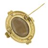 Image 4 : Vintage 18k Yellow Gold Carved Beige Hardstone Trojan Cameo & Diamond Pin Brooch