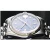 Image 3 : Rolex Mens Stainless Blue Diamond Dial Fluted Bezel 36MM Datejust Wristwatch