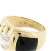 Image 9 : 14K Yellow Gold .12 ctw Pave Diamond Black Onyx Sides Polished Wide Dome Band Ri