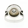 Image 7 : Antique 18K White Gold 0.45 ctw Bezel European Diamond Bullseye Round Platter Ri