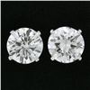 Image 4 : NEW Platinum 3.06 ctw GIA Round Brilliant Diamond Martini 4 Prong Stud Earrings