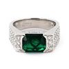 Image 1 : 2.37 ctw Emerald and 1.37 ctw Diamond 18K White Gold Ring