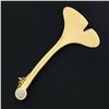 Image 2 : Vintage Tiffany & Co. 18k Gold Round Diamond Polished Ginkgo Leaf Brooch Pin