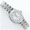Image 3 : Rolex Ladies Quickset Stainless Steel White Diamond 26MM Datejust Wristwatch