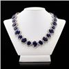 Image 1 : 295.20 ctw Blue Sapphire and 15.10 ctw Diamond 14K White Gold Necklace