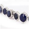 Image 3 : 295.20 ctw Blue Sapphire and 15.10 ctw Diamond 14K White Gold Necklace