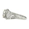 Image 7 : Antique Edwardian Platinum 1.5 ctw GIA European Diamond Heart Floral Filigree Ri