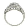 Image 9 : Antique Edwardian Platinum 1.5 ctw GIA European Diamond Heart Floral Filigree Ri