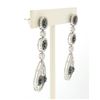 Image 3 : NEW 14k White Gold 3.74 ctw White and Black Diamond Long Dangle Drop Earrings