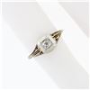 Image 3 : Antique Edwardian 14K TT Gold 0.15 ctw Old Mine Diamond Filigree Engagement Ring