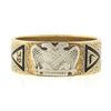 Image 3 : Antique Art Nouveau 14K Gold & Enamel Textured Scottish Rite Masonic Date Ring