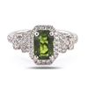 Image 2 : 2.22 ctw Yellowish Green Sapphire and 0.68 ctw Diamond Platinum Ring (GIA CERTIF