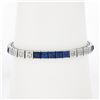 Image 1 : Vintage Waslikoff & Son Platinum GIA Sapphire & Diamond 7" Line Tennis Bracelet