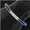 Image 3 : Vintage Waslikoff & Son Platinum GIA Sapphire & Diamond 7" Line Tennis Bracelet