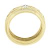Image 2 : Vintage 14K Gold .28 ctw Round Pave Diamond Wide Nugget Finish Solitaire Band Ri