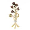 Image 1 : Unique Vintage 14k Gold Custom Star Garnet Emerald Diamond Bundle Bouquet Brooch