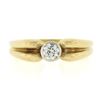 Image 4 : Antique Victorian 14K Gold Old European Diamond Solitaire Ring w/ Grooved Sides