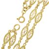 Image 5 : Estate 21K Yellow Gold Dual Fancy Navette Marquise Filigree Link Chain Necklace