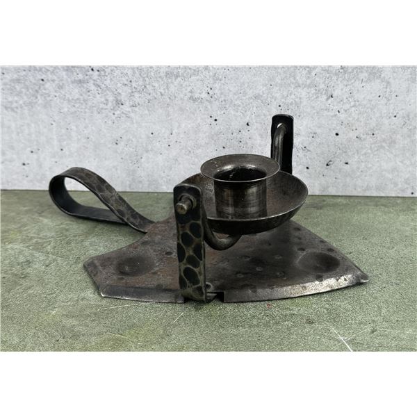 Hammered Iron Ship Gimball Candle Holder