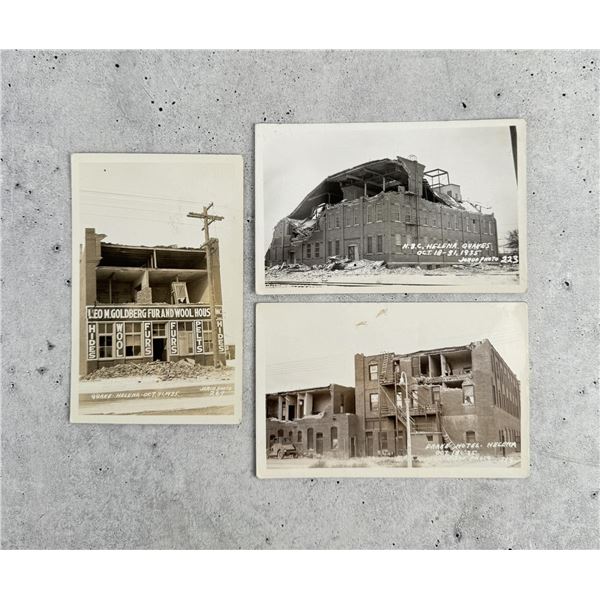 Helena Montana Earthquake Damage RPPC Postcards
