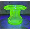 Uranium Depression Glass Rolled Rim Mushroom Vase