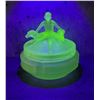 L.E. Smith Satin Uranium Glass Dresser Box