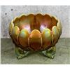 Northwood Carnival Glass Leaf & Beads Rose Bowl