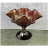 Image 2 : Fenton Carnival Glass Wreath of Roses Compote