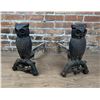 Image 1 : Cast Iron Glass Eye Owl Andirons