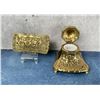 Image 2 : Cast Brass Inkwell & Blotter Set
