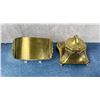 Image 3 : Cast Brass Inkwell & Blotter Set