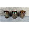 Image 2 : Dugan Carnival Glass Diamond Beaded Shell Tumblers