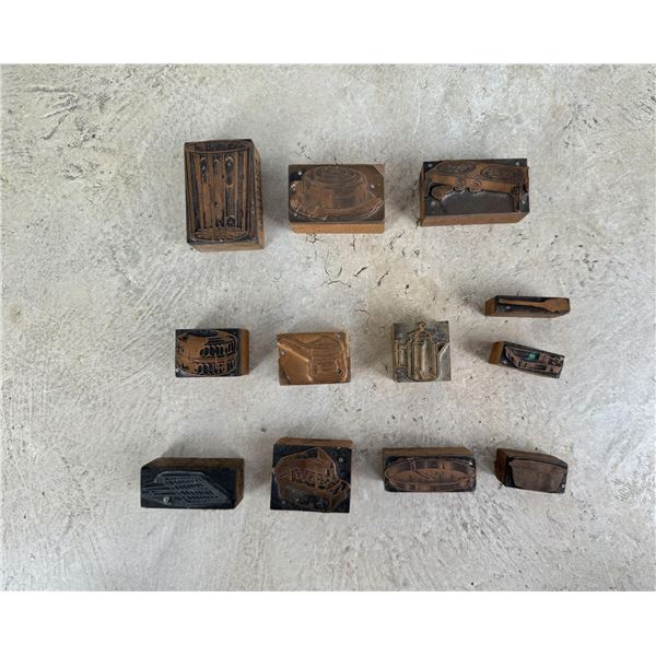 Antique Copper Kitchenware Print Blocks