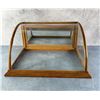 Image 1 : Antique Curved Dry Good Store Oak Display Cabinet